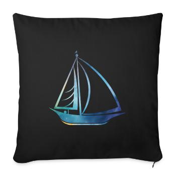 Sailing ship - Sofa pillowcase 17,3'' x 17,3'' (45 x 45 cm) - black - Front