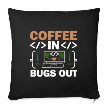 Café Codage Programmeur Codeur Développeur Nerd Coff - Housse de coussin décorative 45 x 45 cm - noir - Devant