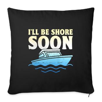 Je serai bientôt à terre Pédalo - Housse de coussin décorative 45 x 45 cm - noir - Devant
