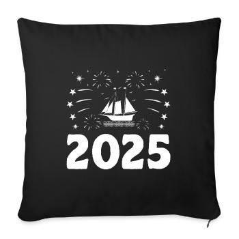 Pédalo sur le thème du Nouvel An - Housse de coussin décorative 45 x 45 cm - noir - Devant