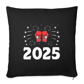 New Year 2025 Boxer Sports Strength Gym Athlete - Sofa pillowcase 17,3'' x 17,3'' (45 x 45 cm) - black - Front