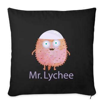 Mr. Lychee - Sofa pillowcase 17,3'' x 17,3'' (45 x 45 cm) - black - Front