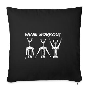 Funny Wine Workout Wine Opener - Sofakissenbezug 45 x 45 cm - Schwarz - Vorne