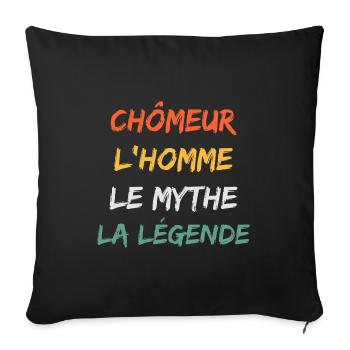 Chômeur - Housse de coussin décorative 45 x 45 cm - noir - Devant