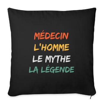médecin - Housse de coussin décorative 45 x 45 cm - noir - Devant