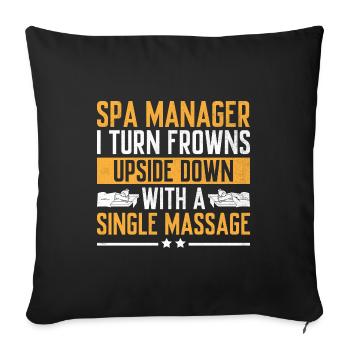 Gestionnaire de SPA Emploi Bien-être Drôle Gestion de SPA Sayi - Housse de coussin décorative 45 x 45 cm - noir - Devant