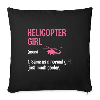 Fille hélicoptère Same Comme Une Fille Normale Juste Beaucoup Co - Housse de coussin décorative 45 x 45 cm - noir - Devant