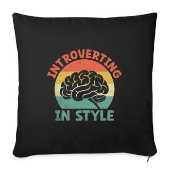 Introvertir à la mode Dictons pour les introvertis - Housse de coussin décorative 45 x 45 cm - noir - Devant