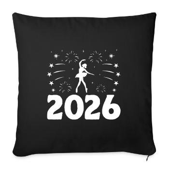 New Year Theme For Dancing Dancer Choreography - Sofa pillowcase 17,3'' x 17,3'' (45 x 45 cm) - black - Front