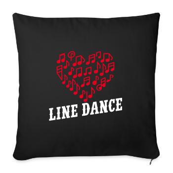 Danse en ligne Danser avec l’amour et le cœur - Housse de coussin décorative 45 x 45 cm - noir - Devant