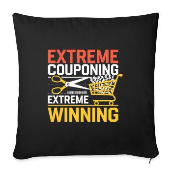 Extreme Couponing Extreme Winning Couponer Shopper - Sofa pillowcase 17,3'' x 17,3'' (45 x 45 cm) - black - Front