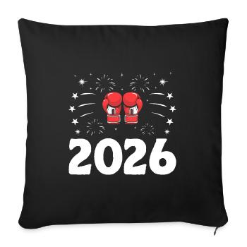 New Year 2026 Boxer Sports Strength Gym Athlete - Sofa pillowcase 17,3'' x 17,3'' (45 x 45 cm) - black - Front