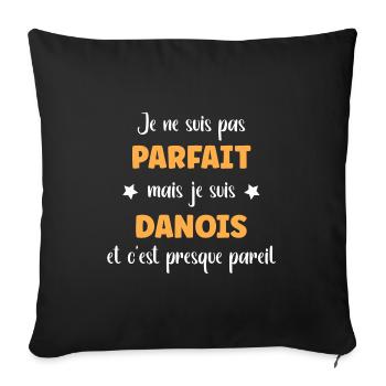 Je ne suis pas parfait mais danois - Housse de coussin décorative 45 x 45 cm - noir - Devant
