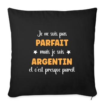 Je ne suis pas parfait mais Argentin - Housse de coussin décorative 45 x 45 cm - noir - Devant