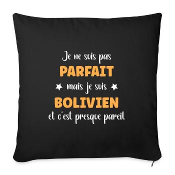 Je ne suis pas parfait mais bolivien - Housse de coussin décorative 45 x 45 cm - noir - Devant