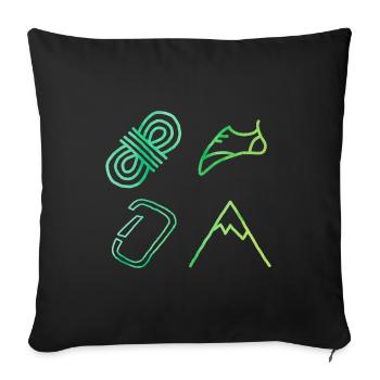 Retro Graphic Climbing Bouldering Rock Climber Mou - Sofakissenbezug 45 x 45 cm - Schwarz - Vorne