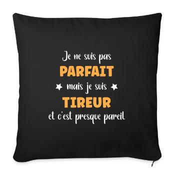 Je ne suis pas parfaite mais tireur - Housse de coussin décorative 45 x 45 cm - noir - Devant