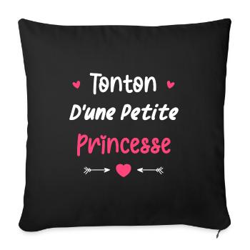 Tonton d'une princesse - Housse de coussin décorative 45 x 45 cm - noir - Devant