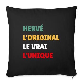 L'original le vrai l'unique hervé - Housse de coussin décorative 45 x 45 cm - noir - Devant