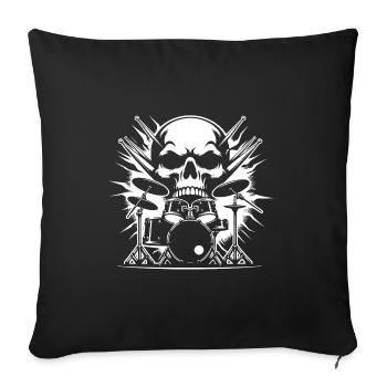 Drums Drummer Destroying Silence - Sofa pillowcase 17,3'' x 17,3'' (45 x 45 cm) - black - Front
