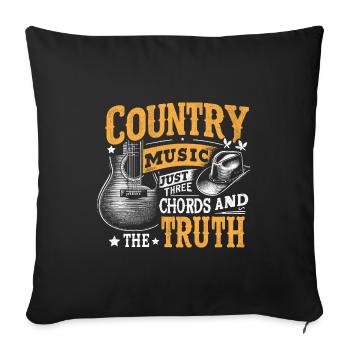 Country Music Just Three Chords And The Truth Song - Sofa pillowcase 17,3'' x 17,3'' (45 x 45 cm) - black - Front