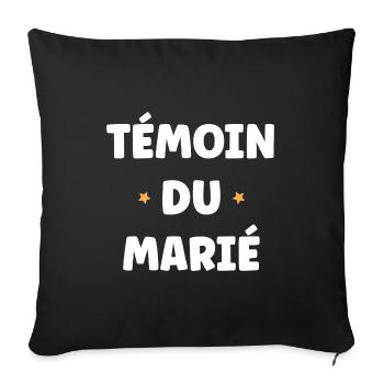 témoin du marié - Housse de coussin décorative 45 x 45 cm - noir - Devant