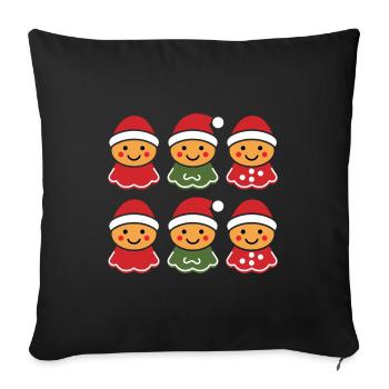 Bonhomme pain d'épice - Housse de coussin décorative 45 x 45 cm - noir - Devant