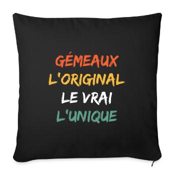 gémeaux - Housse de coussin décorative 45 x 45 cm - noir - Devant