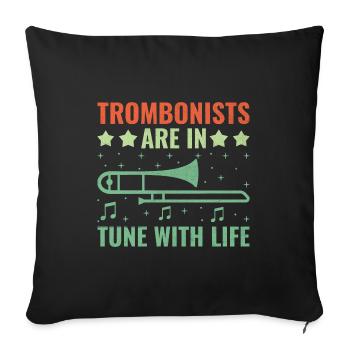 Trombonist Trombone Player Marching Band Trombone - Sofa pillowcase 17,3'' x 17,3'' (45 x 45 cm) - black - Front