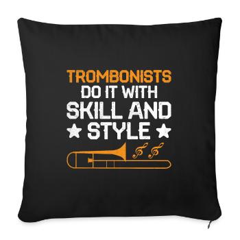Trombonist Trombone Player Marching Band Trombone - Sofa pillowcase 17,3'' x 17,3'' (45 x 45 cm) - black - Front
