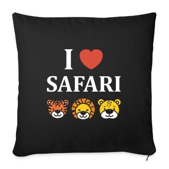 i love safari - Housse de coussin décorative 45 x 45 cm - noir - Devant