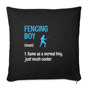 Fechter Junge Wie Ein Normaler Junge, Nur viel Cooler - Sofakissenbezug 45 x 45 cm - Schwarz - Vorne