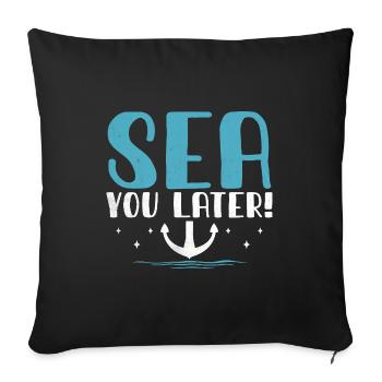 Pédalo Sea You Later - Housse de coussin décorative 45 x 45 cm - noir - Devant