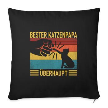 Cat dad cat father cats men gift - Sofa pillowcase 17,3'' x 17,3'' (45 x 45 cm) - black - Front