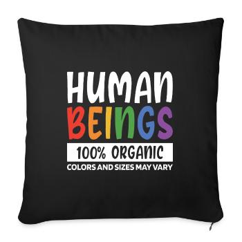 Human Beings 100% Organic Colors And Sizes May Var - Sofakissenbezug 45 x 45 cm - Schwarz - Vorne