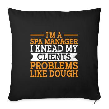 SPA Manager Job Wellness Funny SPA Management Sayi - Sofa pillowcase 17,3'' x 17,3'' (45 x 45 cm) - black - Front