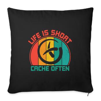Géocaching Géocache Géocacher Funny Geocacher Sayi - Housse de coussin décorative 45 x 45 cm - noir - Devant