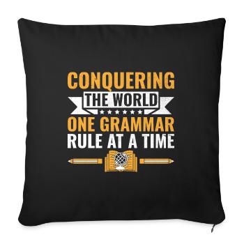 Professeur de langues étrangères École Professeurs de langues - Housse de coussin décorative 45 x 45 cm - noir - Devant