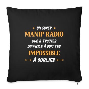 Un manip radio adjoint - Housse de coussin décorative 45 x 45 cm - noir - Devant