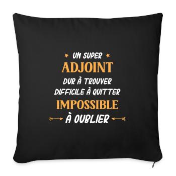 Un super adjoint - Housse de coussin décorative 45 x 45 cm - noir - Devant