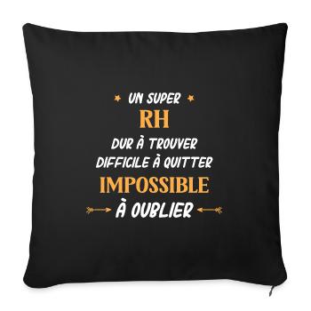 Super rh - Housse de coussin décorative 45 x 45 cm - noir - Devant