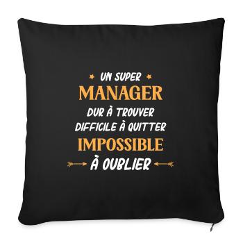 Super manager - Housse de coussin décorative 45 x 45 cm - noir - Devant