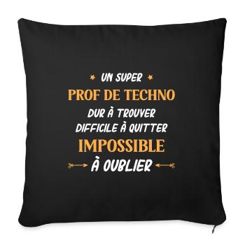 Super prof de techno - Housse de coussin décorative 45 x 45 cm - noir - Devant