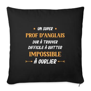 Super prof d'anglais - Housse de coussin décorative 45 x 45 cm - noir - Devant