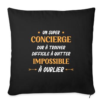 Super concierge - Housse de coussin décorative 45 x 45 cm - noir - Devant