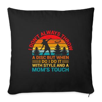 Disc Golf Player Disc Golfer Frisbee Player Par Pu - Housse de coussin décorative 45 x 45 cm - noir - Devant