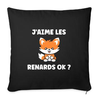 petit renard - Housse de coussin décorative 45 x 45 cm - noir - Devant