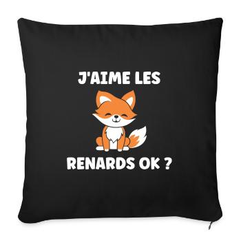 petit renard - Housse de coussin décorative 45 x 45 cm - noir - Devant