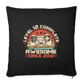 12th Birthday Gamer Born in 2012 - Sofa pillowcase 17,3'' x 17,3'' (45 x 45 cm) - black - Front