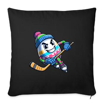 Osterei Eishockey Design für Eishockeyspieler und - Sofa pillowcase 17,3'' x 17,3'' (45 x 45 cm) - black - Front